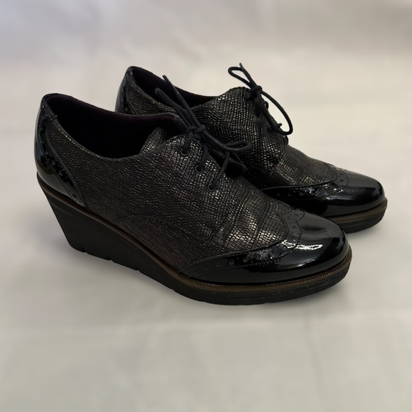 Pitillos Wingtip Oxford Wedges Women's Sz 37 / US 6 - Picture 2 of 11